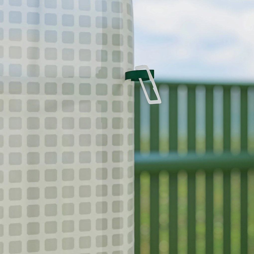 Outsunny Seră de grădină PE, seră pentru balcon, husă întărită 135 g/m², cadru din oțel, ușă cu fermoar, 200 x 140 x 200 cm, alb | Aosom Romania