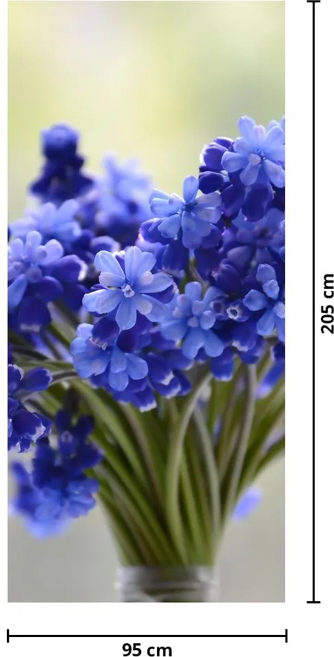 Fototapet pentru ușă - Buchet de flori albastre (95x205cm)