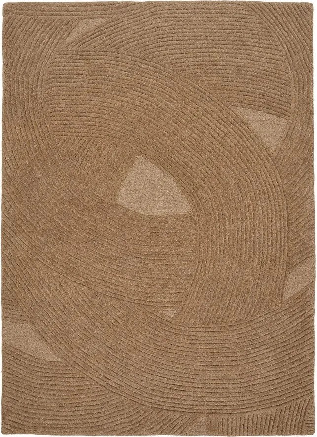 Covor în culoare naturală închisă țesut manual din lână 160x230 cm Pune – House Nordic