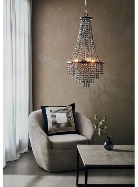 Lustră de cristal pe cablu Markslöjd 108124 ALLINGTON 3xE14/25W/230V neagră