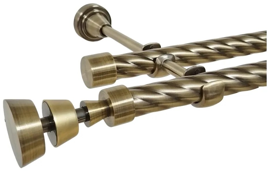 Galerie TWIST dubla AFINA fara inele 19/19 mm - aur antic (Alege marime: 360 cm)