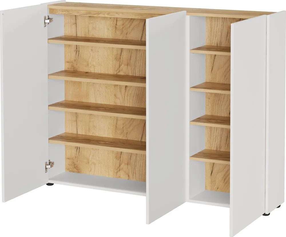 Dulap crem cu aspect de lemn de stejar 138x105x25 cm Libbiano – Germania