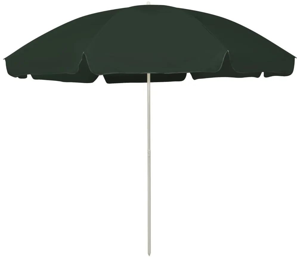 Umbrela de plaja, verde, 300 cm Verde, 300 cm