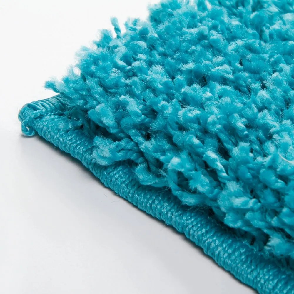 Covor elegant turcoaz închis, cu fire mai înalte Lăţime: 60 cm | Lungime: 100 cm