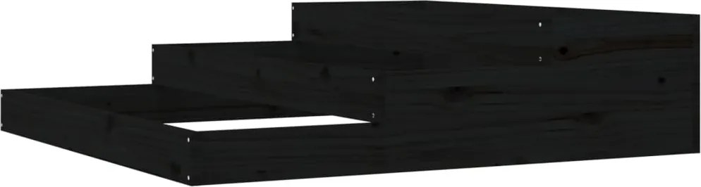 vidaXL Jardinieră, negru, 107x107x27 cm, lemn masiv de pin