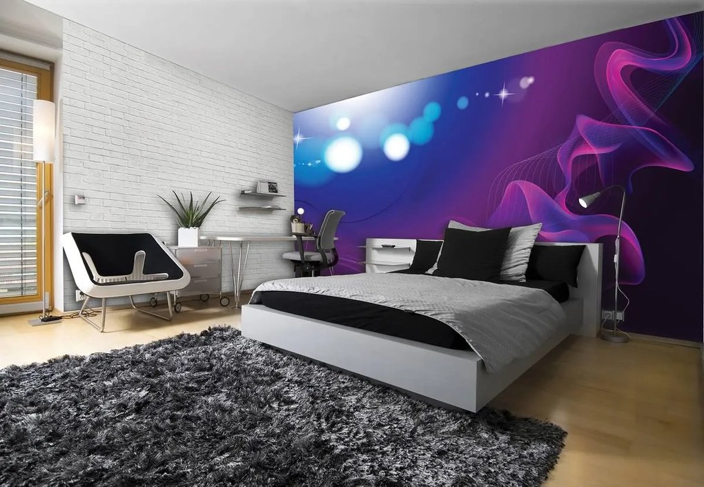 Fototapet - Valuri abstracte violete (254x184 cm)
