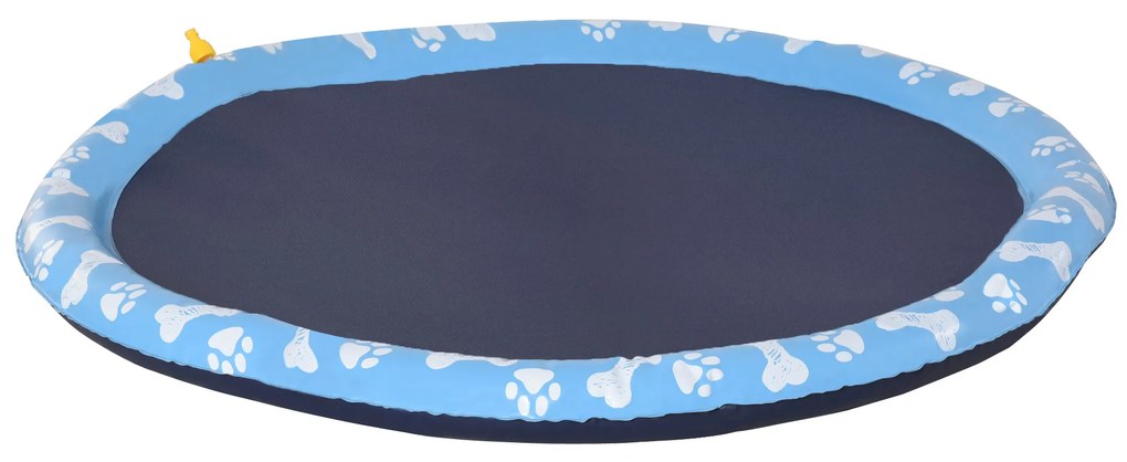 PawHut Piscină pentru câini, bazin de joacă, cu duză de apă, rotund, antiderapant, albastru, Ø150 cm | Aosom Romania