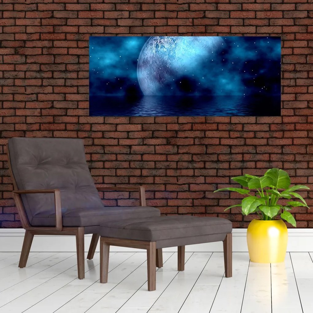 Tablou Luna deasupra mării (120x50 cm)