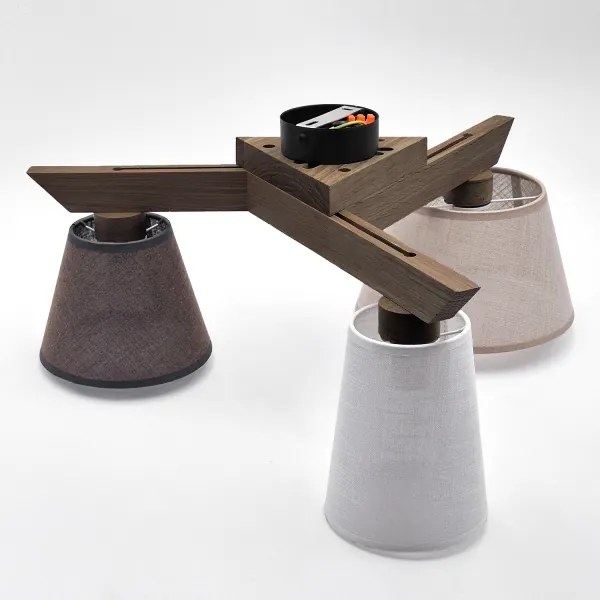 Lustră LED aplicată Brilagi ANTHONY 3xE14/40W/230V stejar nuc