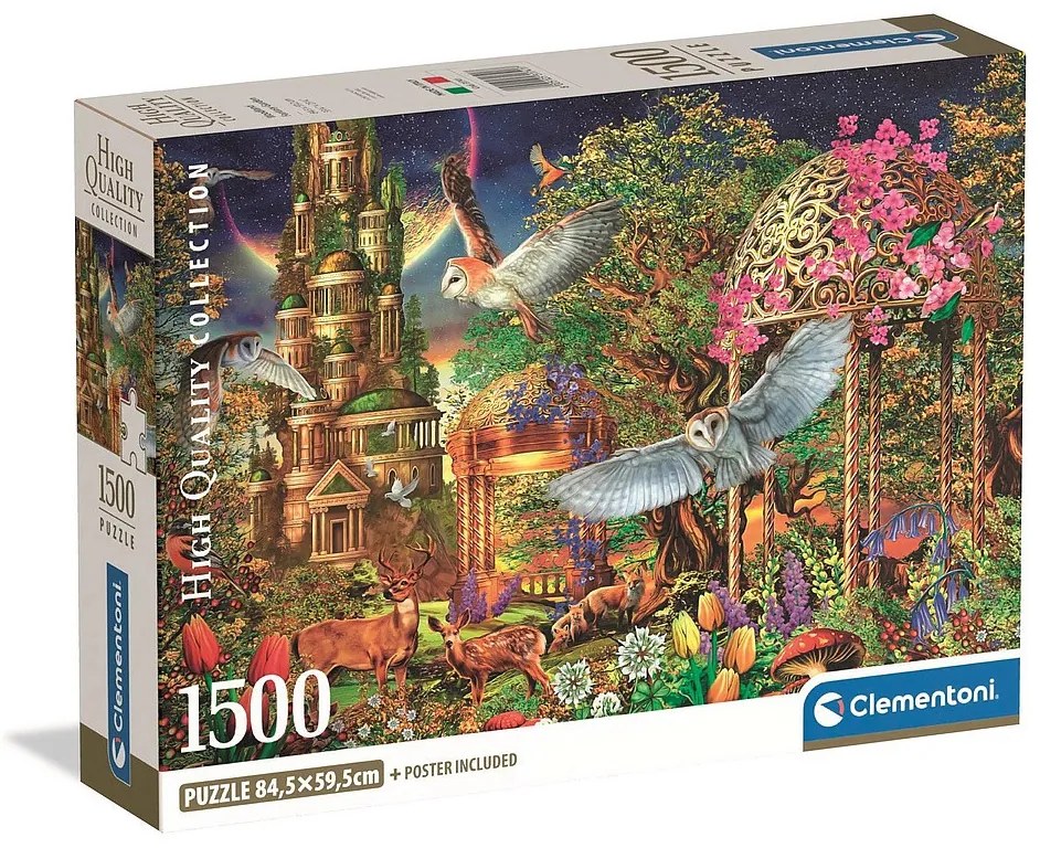 Colorat Woodland Grădină Fantastică puzzle de 1500 de piese Compact Clementoni