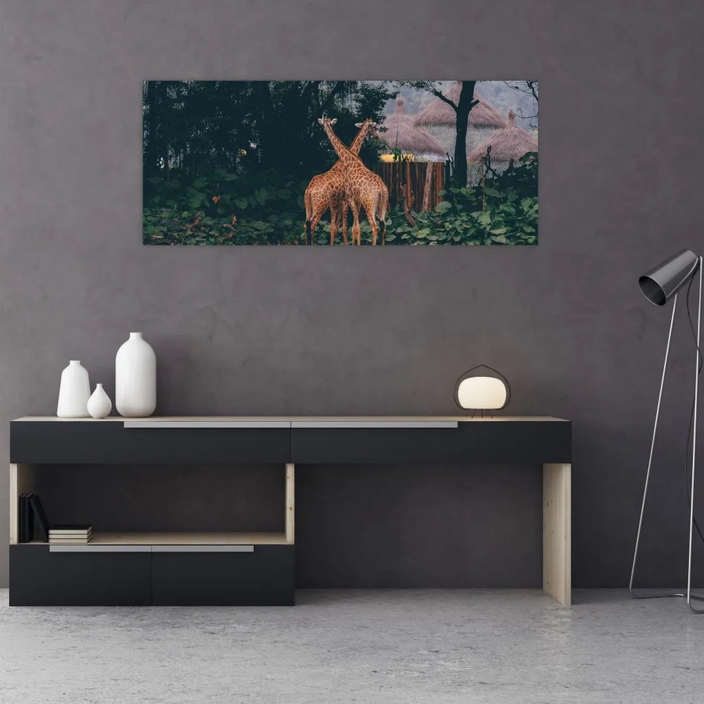 Tablou cu două girafe (120x50 cm)