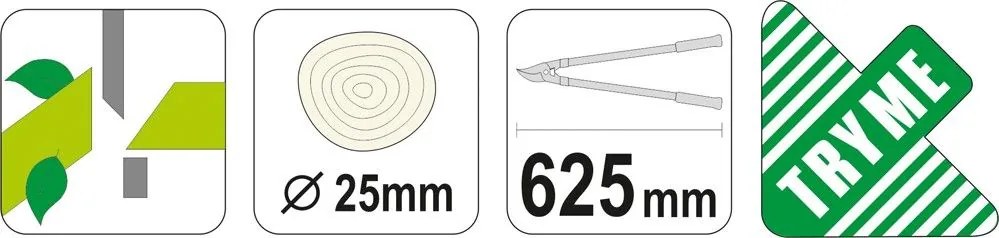 Foarfece pentru ramuri 625mm mâner AL tăiat oblic