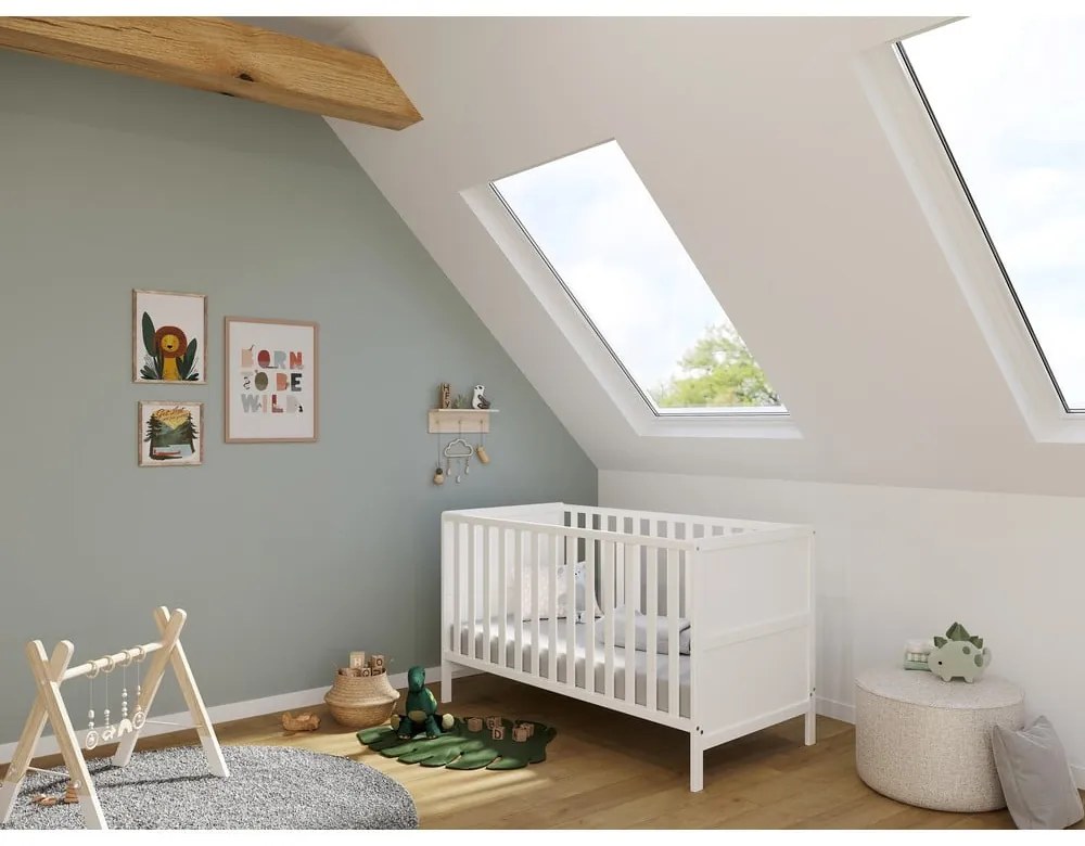 Pătuț alb din lemn masiv 70x140 cm Alkmaar – Germania