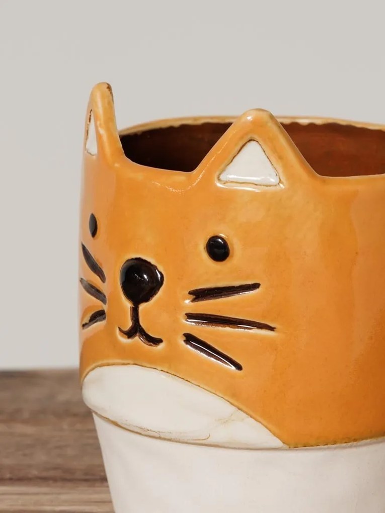 Ghiveci de plante din ceramica, Cat