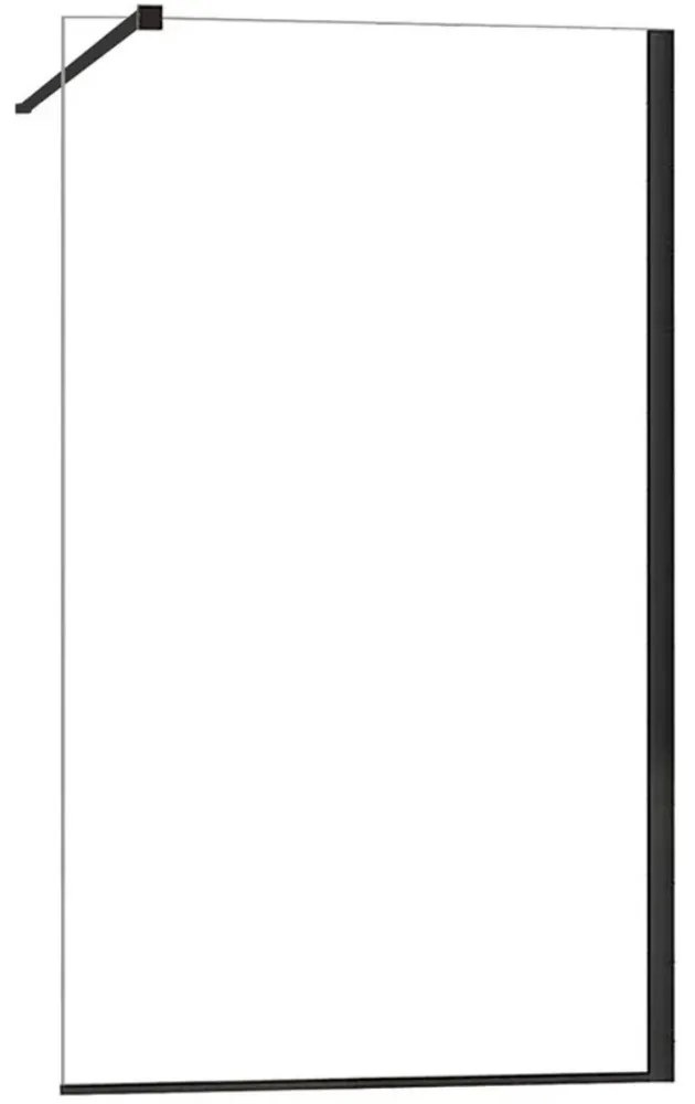 Paravan dus sticla securizata easy clean walk-in negru mat 120x200 cm Mediterraneo, Foxy 1200x2000 mm
