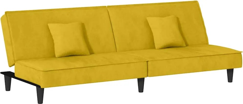 vidaXL Canapea extensibilă, galben, catifea
