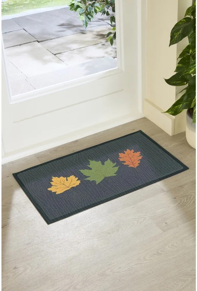 Covoraș de intrare 40x70 cm Autumn Leaves on Green – Artsy Doormats