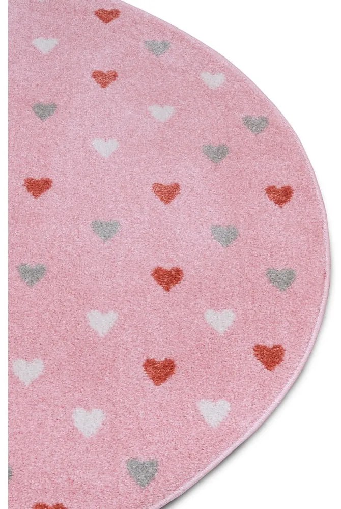 Covor pentru copii roz ø 100 cm Little Hearts – Hanse Home