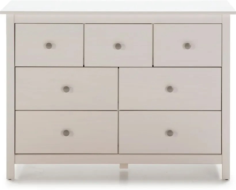 Comodă albă joasă din lemn de pin 110x80 cm Berna – Marckeric