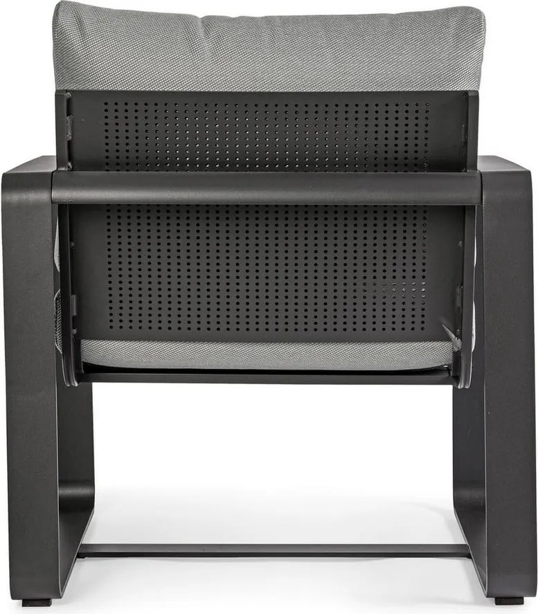 Fotoliu de grădină gri din metal Merrigan – Bizzotto