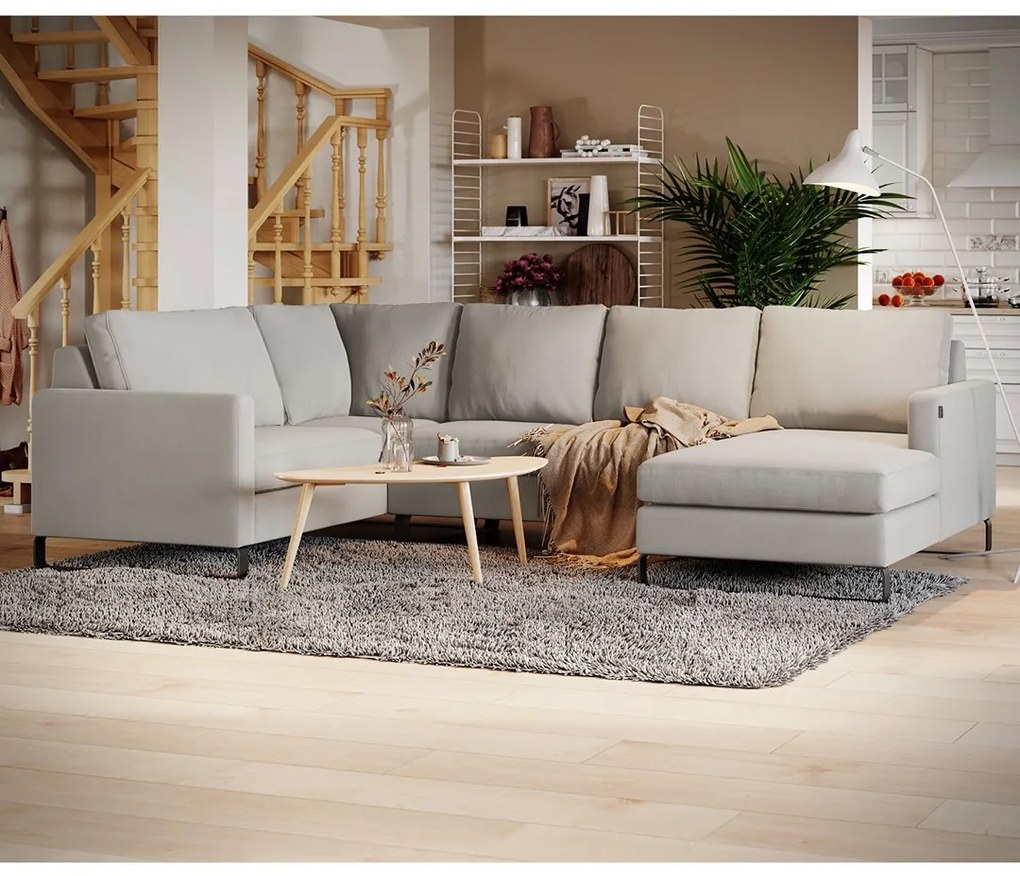 Canapea gri in forma de U, CORNER