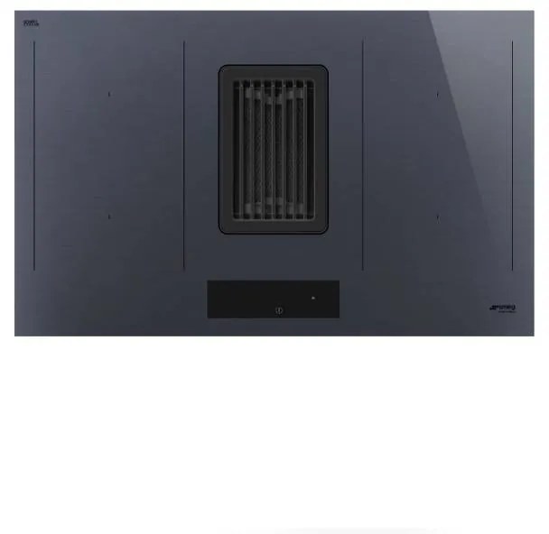 Plita incorporabila cu inductie si hota integrata Smeg HOBD182DG, 80 cm latime, negru