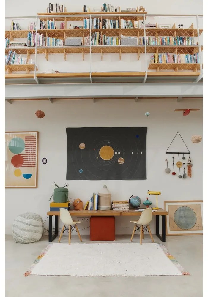Covor pentru copii, crem, lavabil, țesut manual din bumbac 120x160 cm Stardust – Lorena Canals