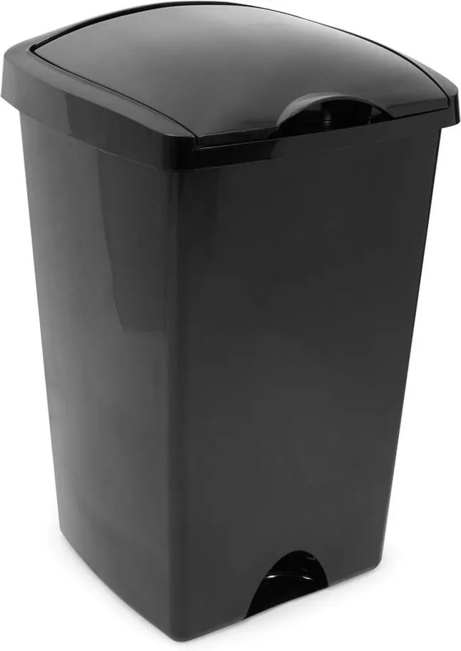 Coș de gunoi cu capac pe balamale Addis, 38 x 34 x 59 cm, negru