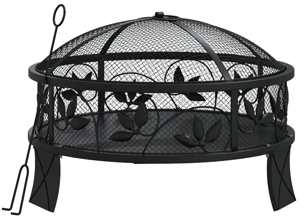 vidaXL Vatră de foc cu vătrai, 50 cm, oțel, XXL