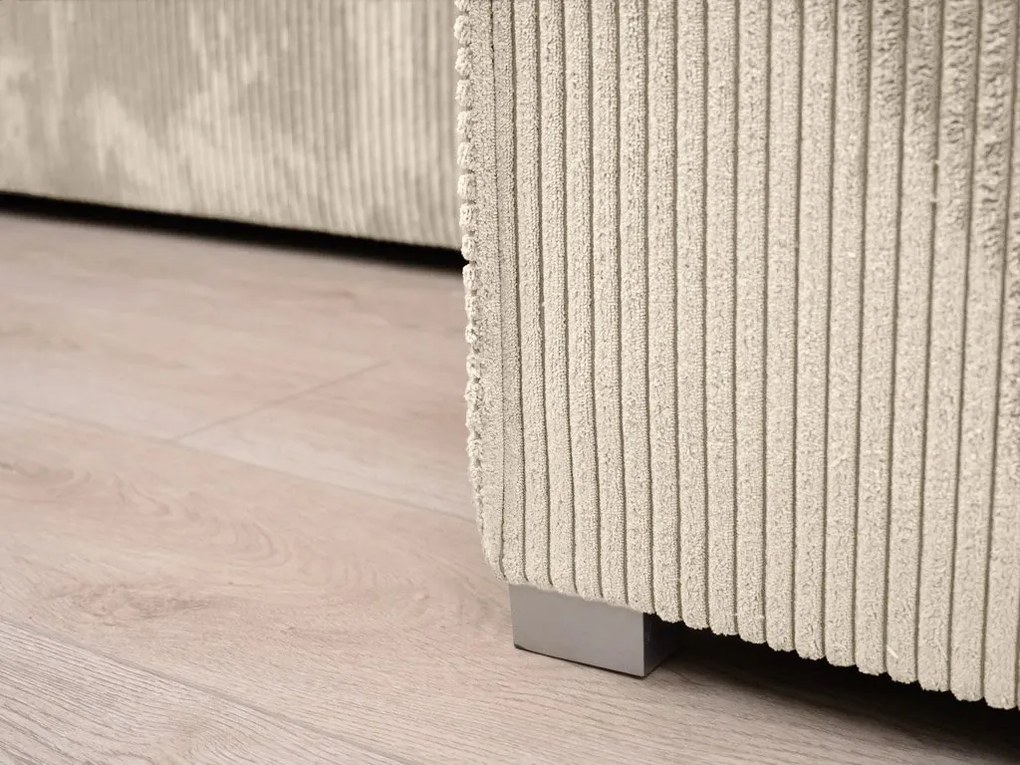 Canapea colt extensibila SMART COSARO crem, cu colt bilateral + 2 perne CADOU