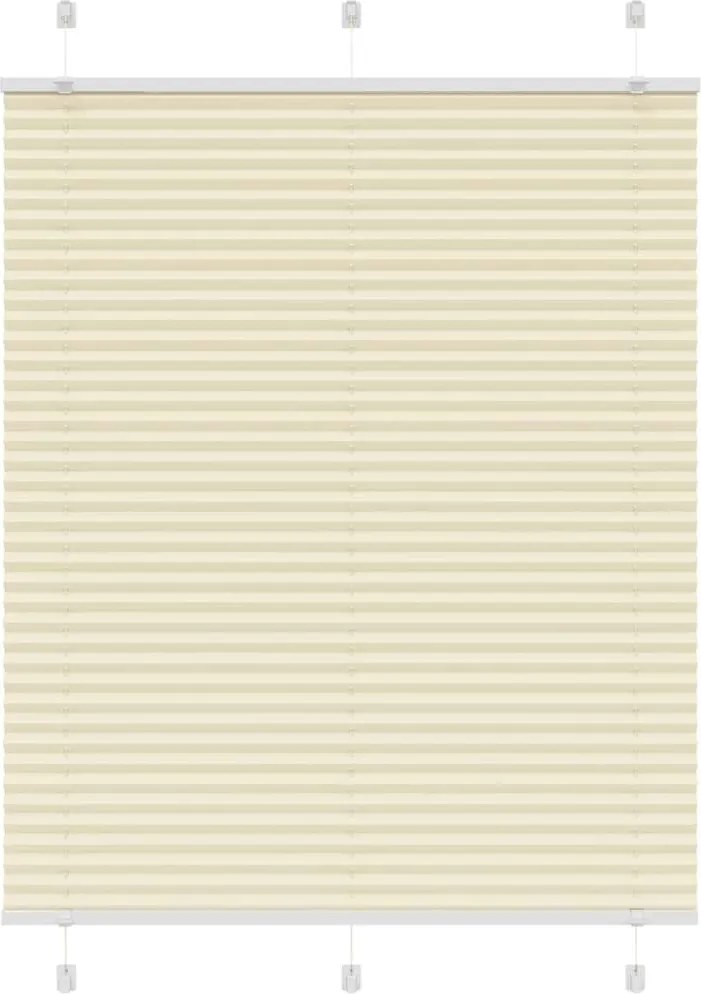 vidaXL Jaluzea plisată Crem 110x100 cm Lățime țesătură 109,4 cm