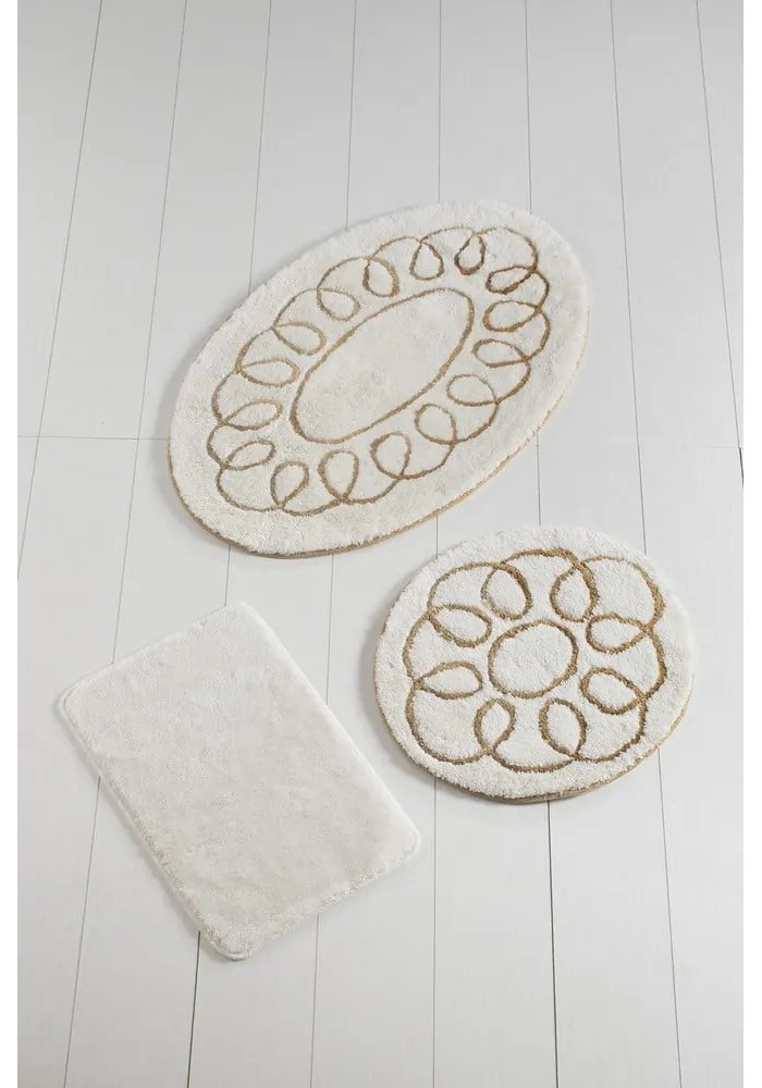 Set 3 covorașe de baie Confetti Bathmats Safir, bej