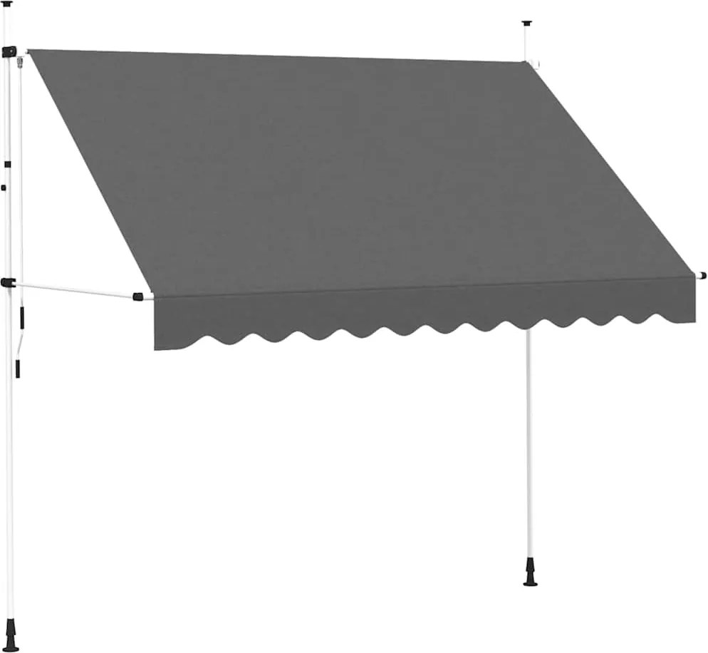 vidaXL Copertină retractabilă manual, antracit, 300 cm