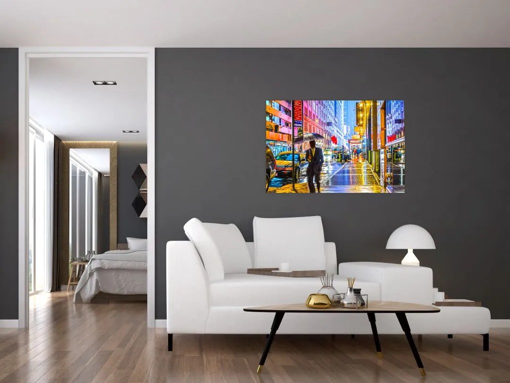 Tablou - Oraș în lumina neoanelor (90x60 cm)