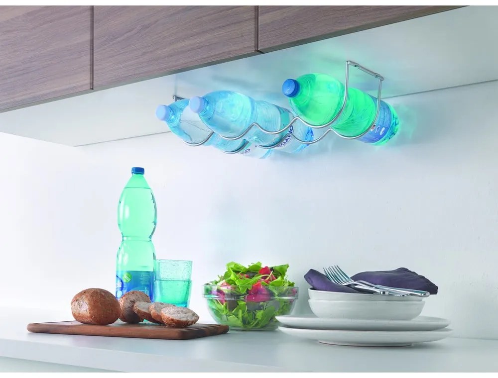 Suport pentru 4 sticle de vin pentru perete din metal My-Bottle – Metaltex