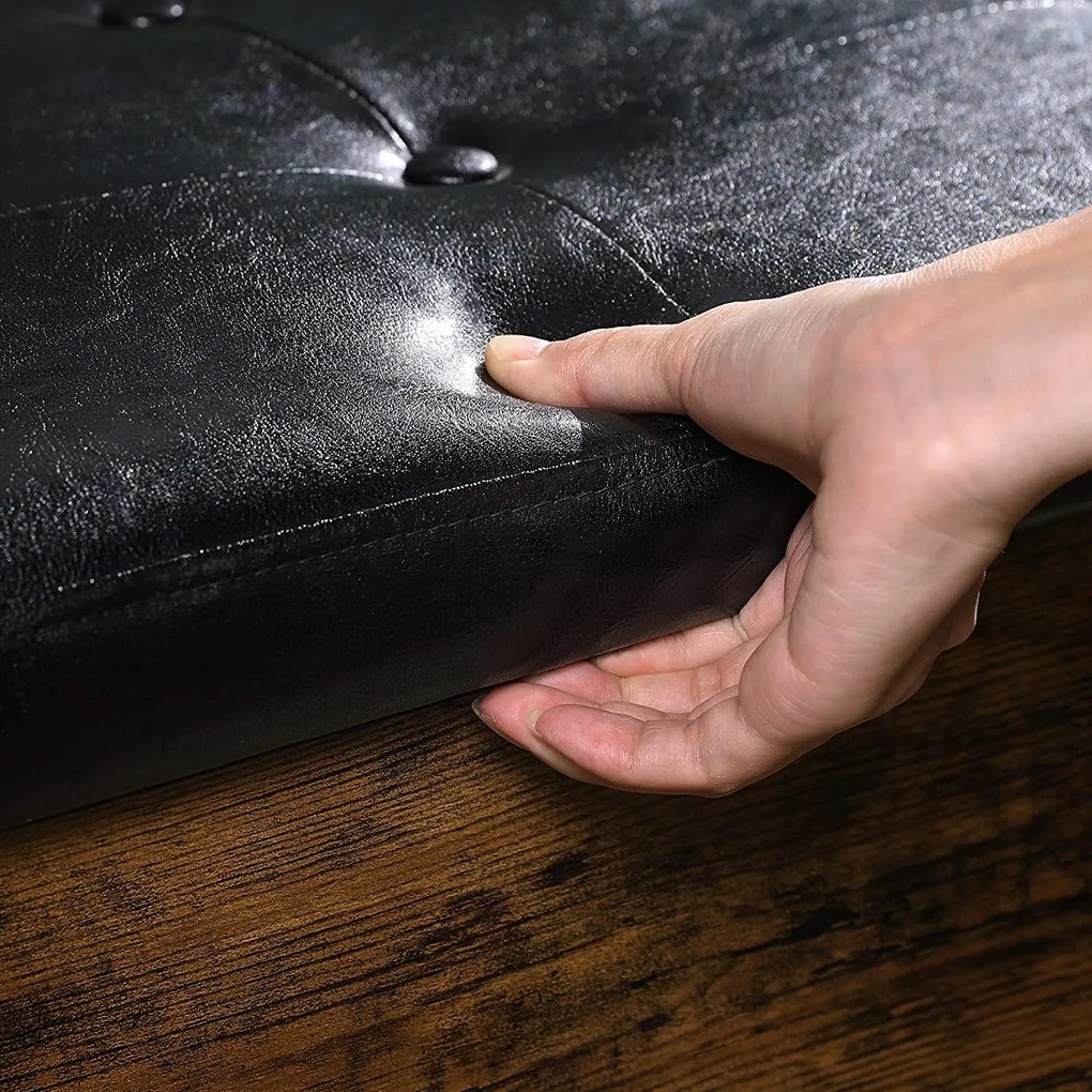 Banca cu suport pentru pantofi TAYLOR 70x30 cm, rustic maro/negru