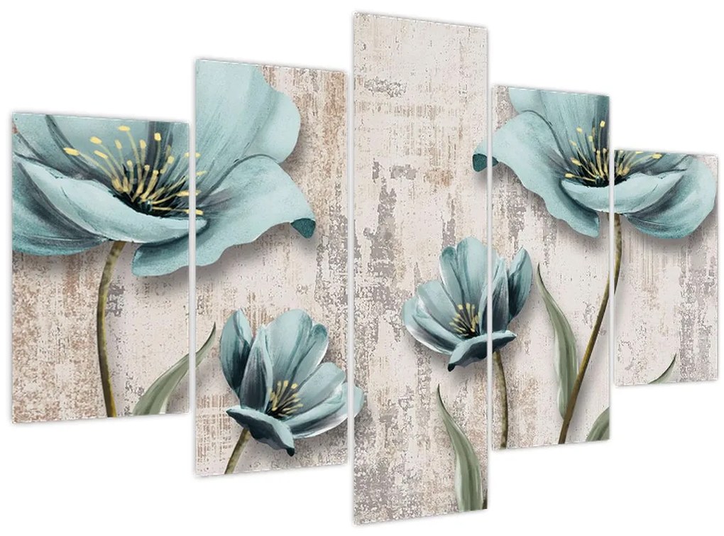 Tablou - Flori texturate (150x105 cm)