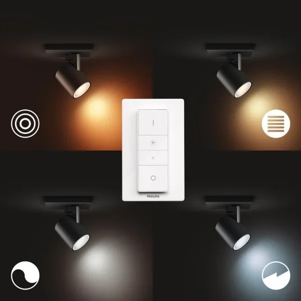 Spot LED dimabil Philips Hue RUNNER 1xGU10/4,2W/230V negru + telecomandă