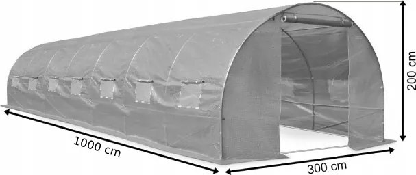 Politunel de grădină de calitate 3 x 10 m