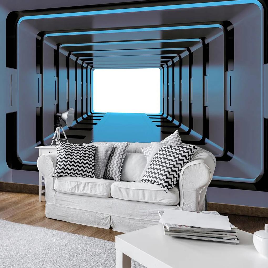 Fototapet - Tunel 3D albastru (152,5x104 cm), în 8 de alte dimensiuni noi