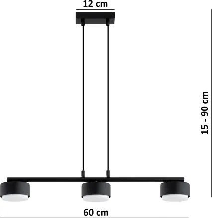 Brilagi - Lustră LED pe cablu MONO 3xGX53/30W/230V neagră