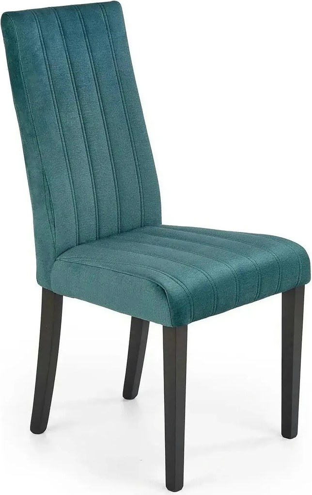 Scaun DIEGO 2, negru/verde, stofa catifelata/lemn de fag, 47x59x99 cm