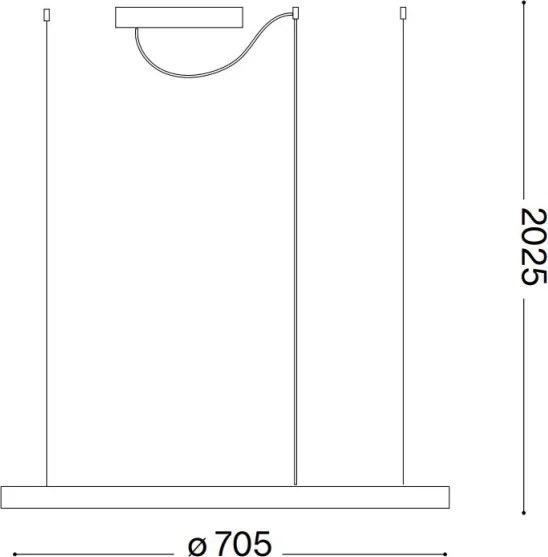 Ideal Lux - Lustră LED suspendată pe cablu ORACLE SLIM LED/37W/230V 4000K Ø 70 cm alb