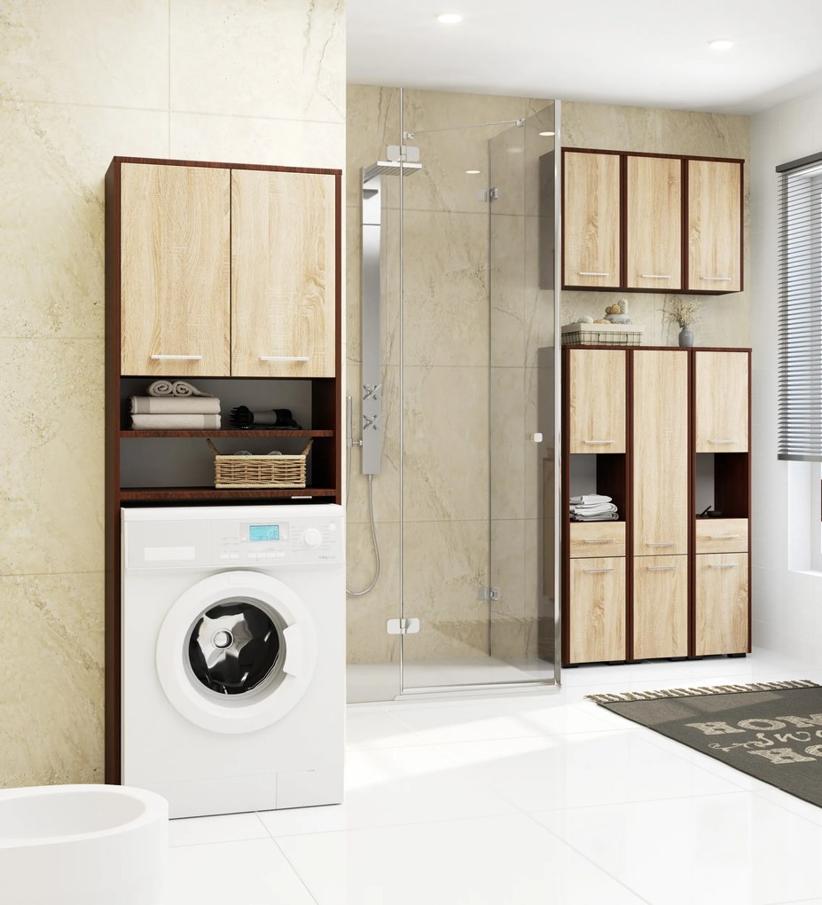 Dulap de baie suspendat Farid TYP5 (wenge + Stejar sonoma). 1069551