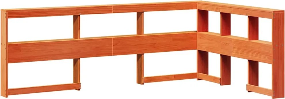 vidaXL Bibliotecă tăblie în formă de L, ceară maro, lemn masiv de pin