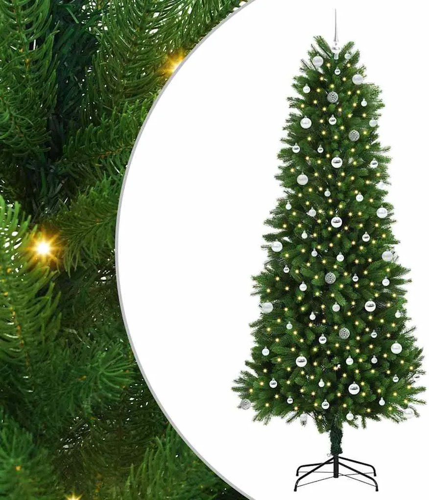 vidaXL Brad de Crăciun cu 300 LED cu suport Verde 240 cm PE