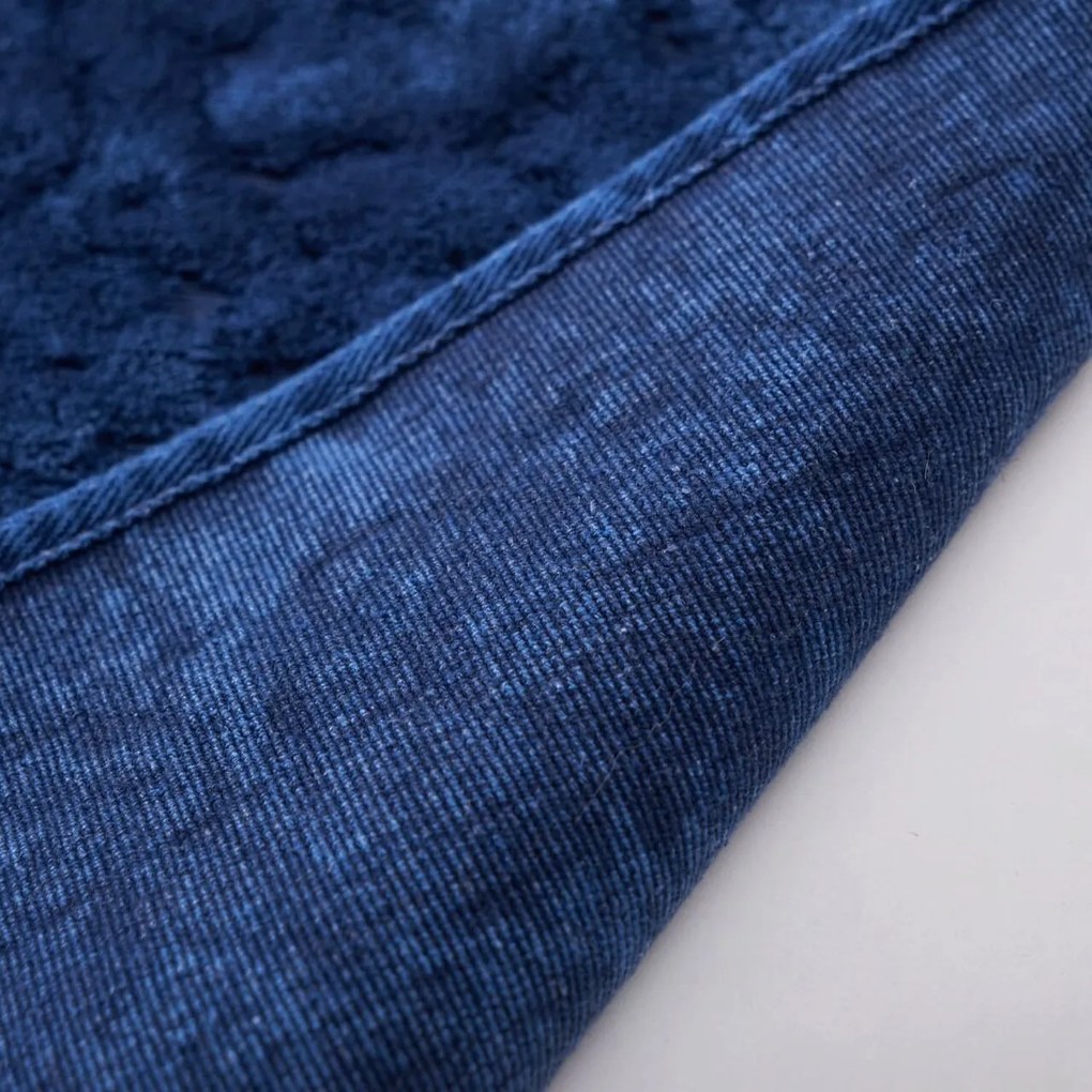 Set covorase de baie, L'essentiel Maison, Cottonkt 000188, Albastru inchis