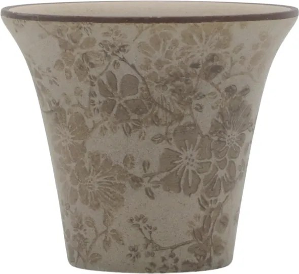 Ghiveci din ceramica, cu motive florale, D12cm, Melun