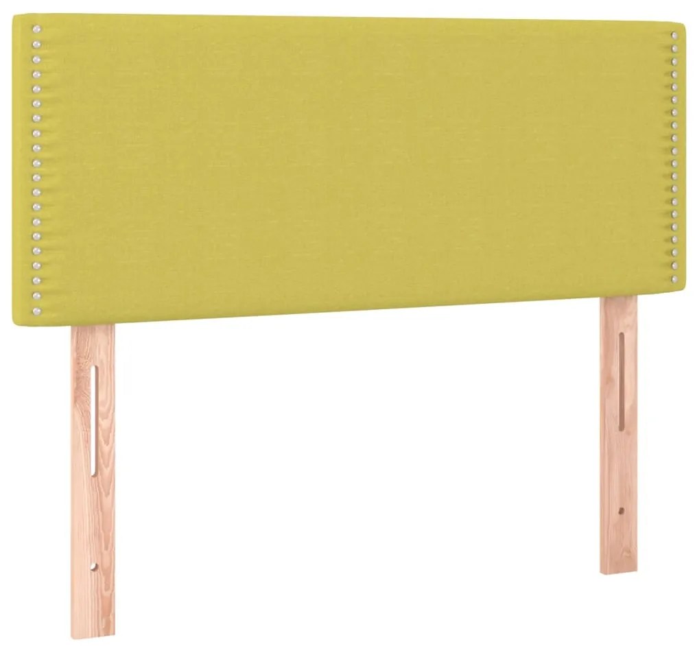 Pat box spring cu saltea, verde, 90x190 cm, textil Verde, 90 x 190 cm, Culoare unica si cuie de tapiterie