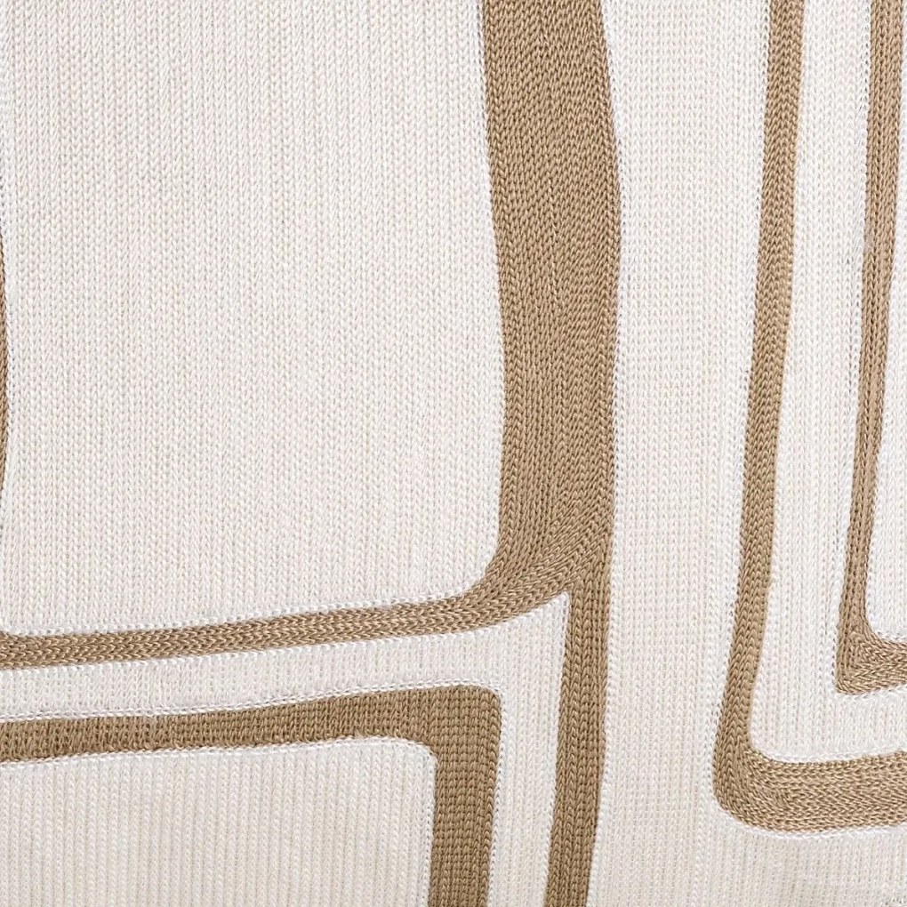Perna decorativa design LUX Ribeira 50x50cm, bej/ alb